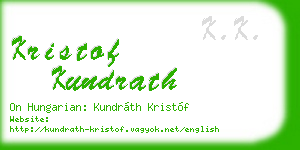 kristof kundrath business card